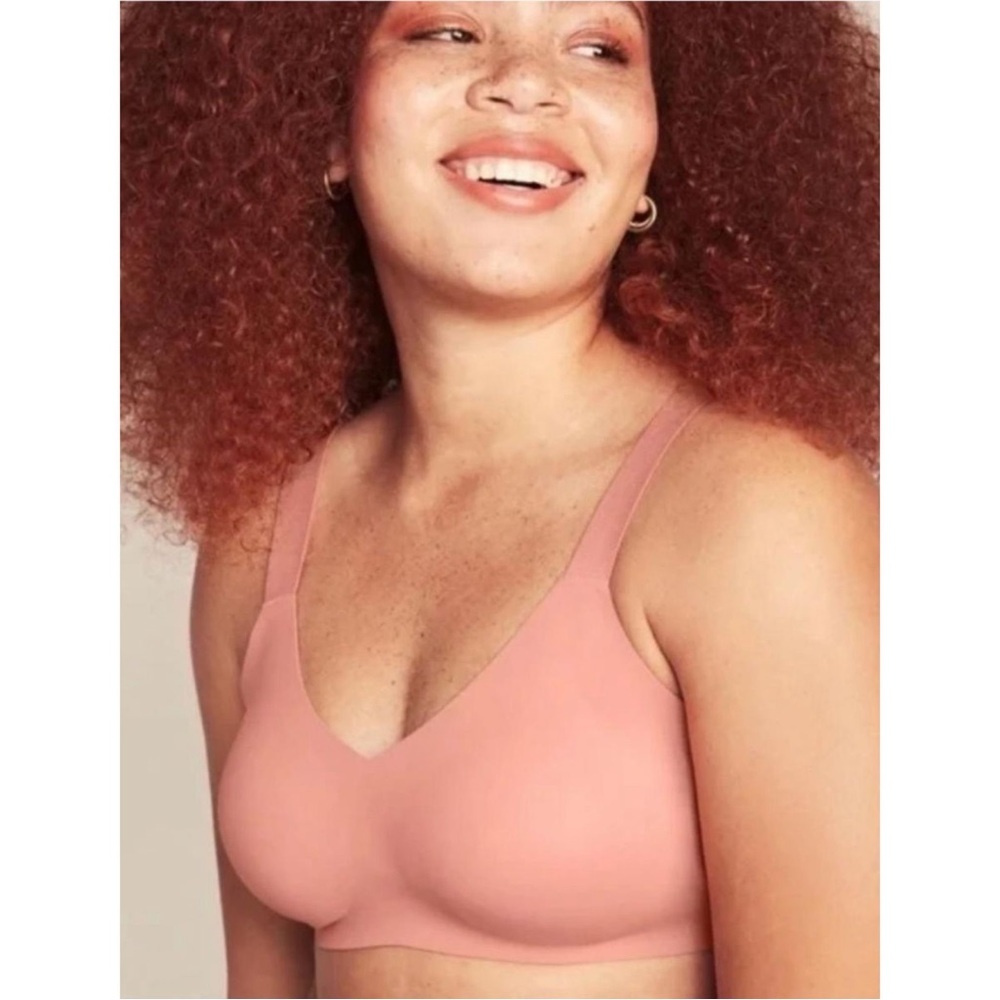 KNIX Padded V-Neck Bra Wide Trap Black Size 5 Dusty Pink
